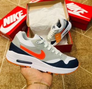 Tênis Nike Air Max Masculino Esportivo Casual Cinza Laranja