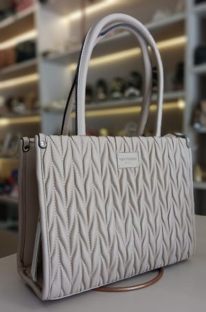 Bolsa V&V FINDER Matelassê Nude com Alça de Mão