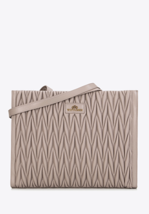 Bolsa V&V FINDER Matelassê Nude com Alça de Mão