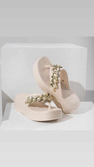 Chinelo Nuvem Plataforma com Corrente