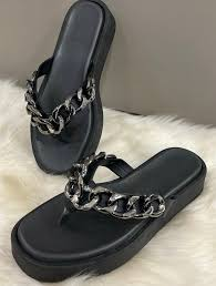 Chinelo Nuvem Plataforma com Corrente