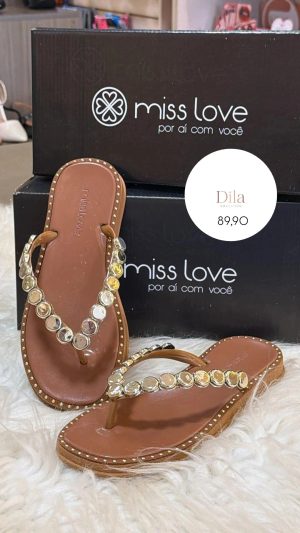 Chinelo miss love caramelo