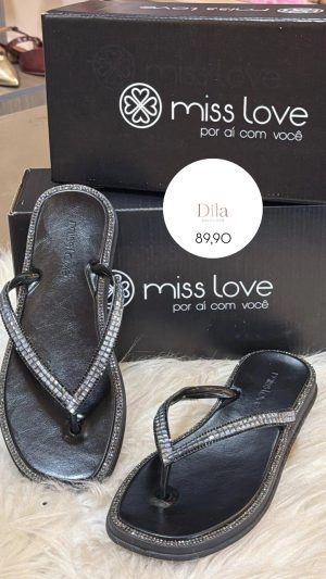 Chinelo miss love preto